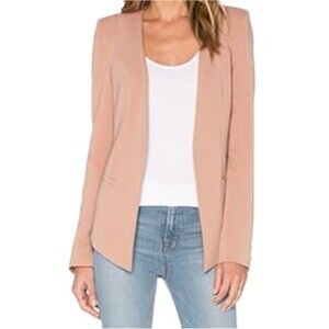 James Jeans V Blazer Size Medium Peach Nude Neutral Designer Open Front Jacket